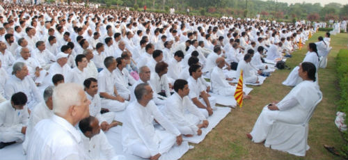Mass Meditation Programme at Public Places in Delhi: First Meditation at Rajghat