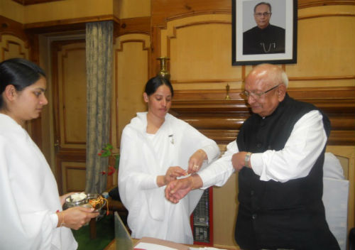 Tying Rakhi to Assembly Speaker of Himachal Pradesh