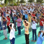 आबू रोड़: अखिल भारतीय बाल व्यकित्त्व विकास शिविर में चार हजार बालक और बालिकाओं ने किया योगाभ्यास